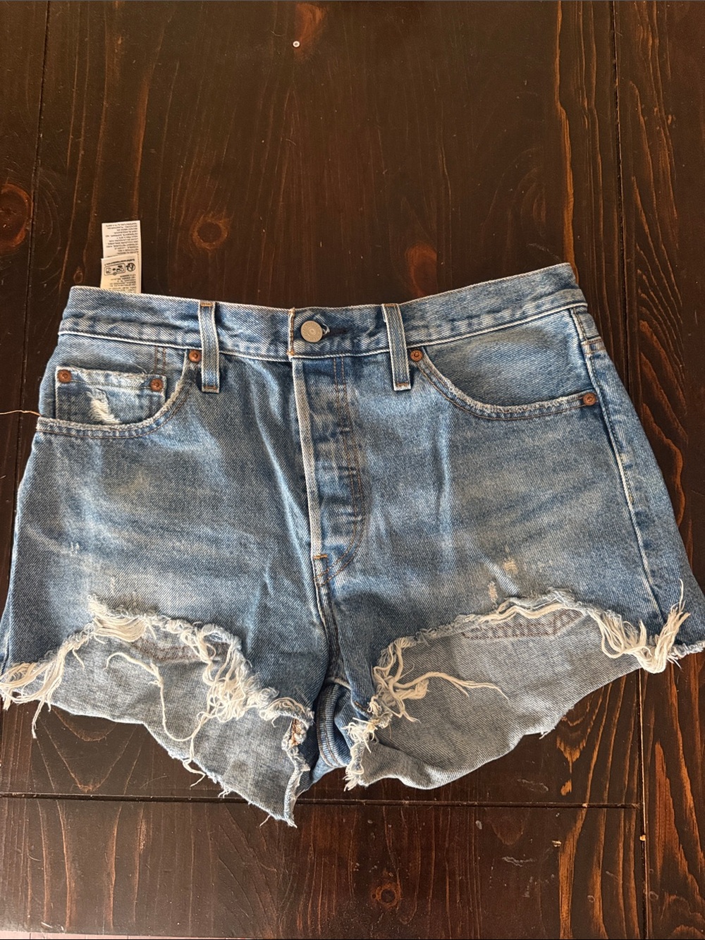 Levi's Light Blue Distressed Cutoff Jean Shorts